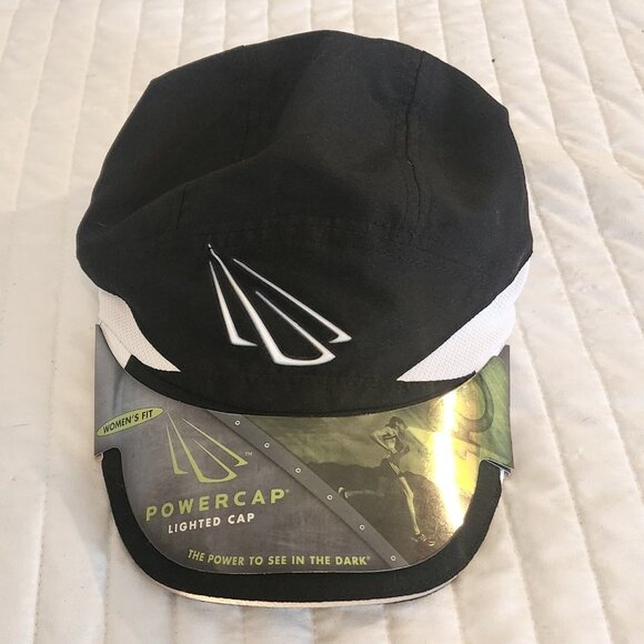 Black Powercap Hands Free Lighting LED Hat Cap - Picture 1 of 4